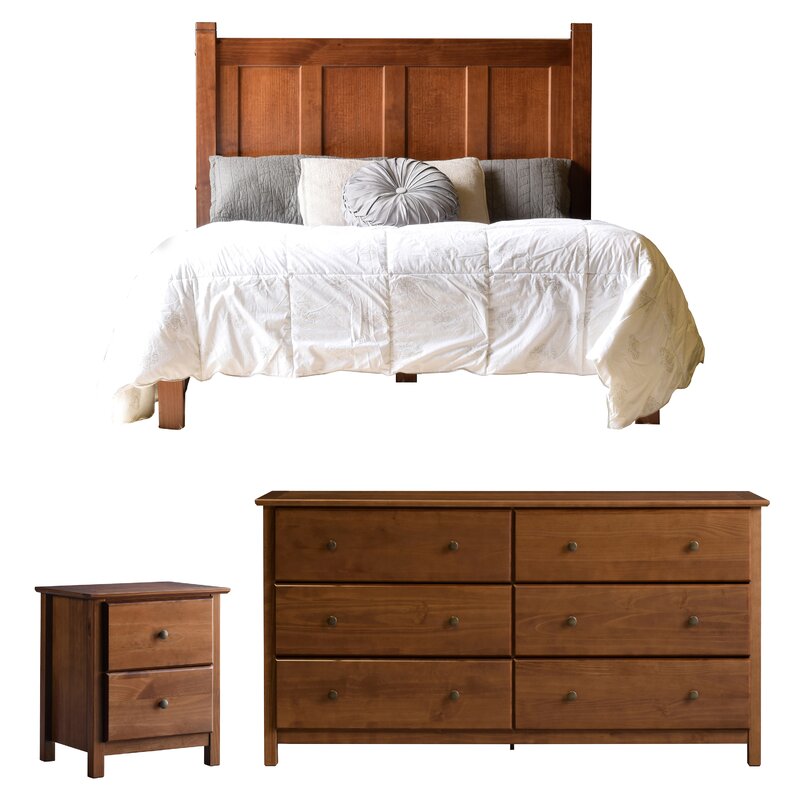 Shaker+Solid+Wood+Platform+3+Piece+Configurable+Bedroom+Set