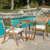 Round Outdoor Bistro Set TEAK BROWN (1)