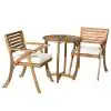 Round Outdoor Bistro Set TEAK BROWN (2)